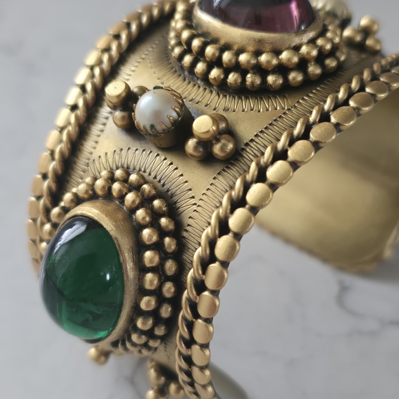 Saint Laurent Gold Cuff Bracelet